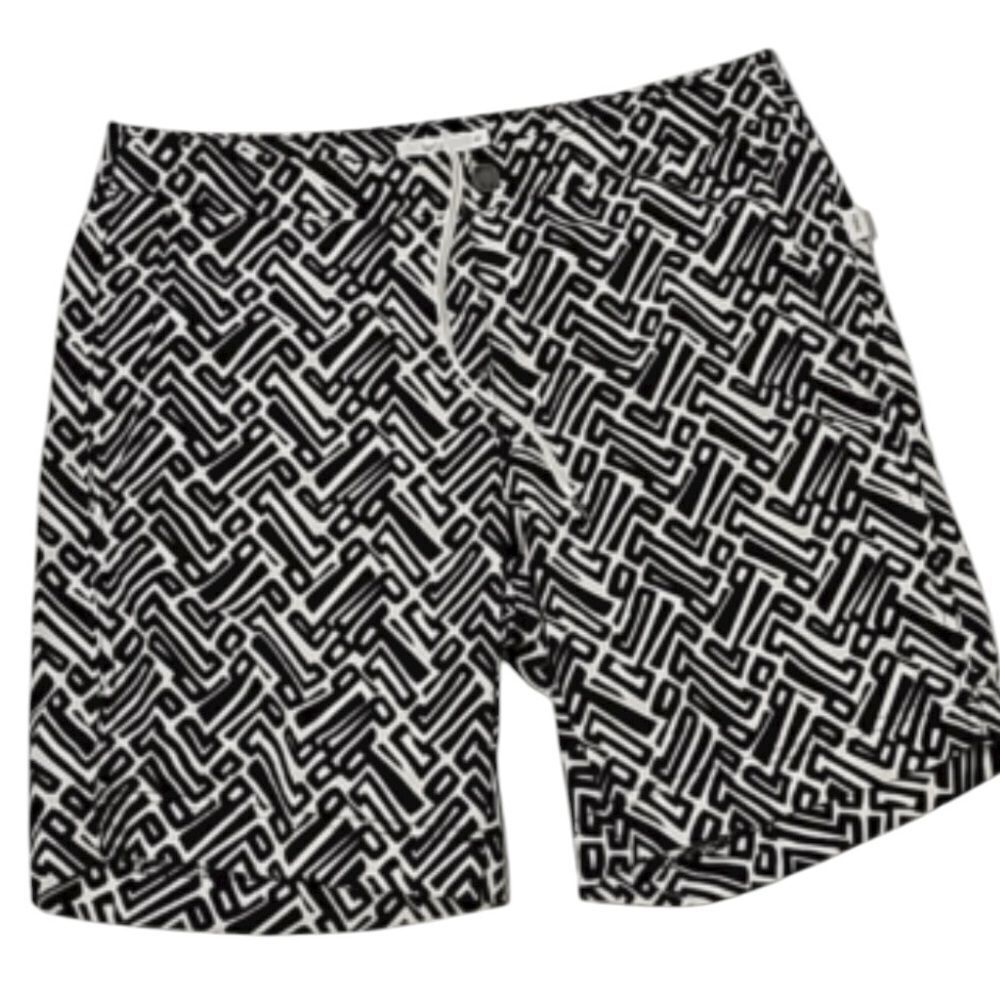 Onia Men Calder Trunks Swim Water Shorts Black White Geometric Bricks sz 30